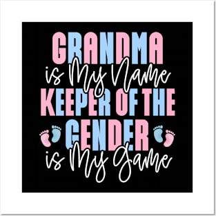 Grandma Keeper of the Gender Reveal Boy or Girl Posters and Art